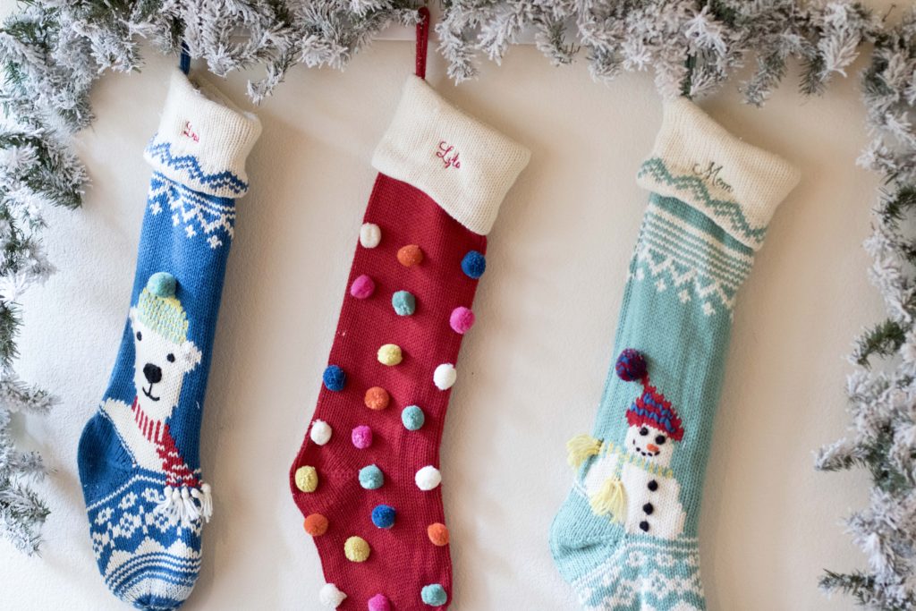 Merry and Bright Stocking Pottery Barn Flocked Garland DIY