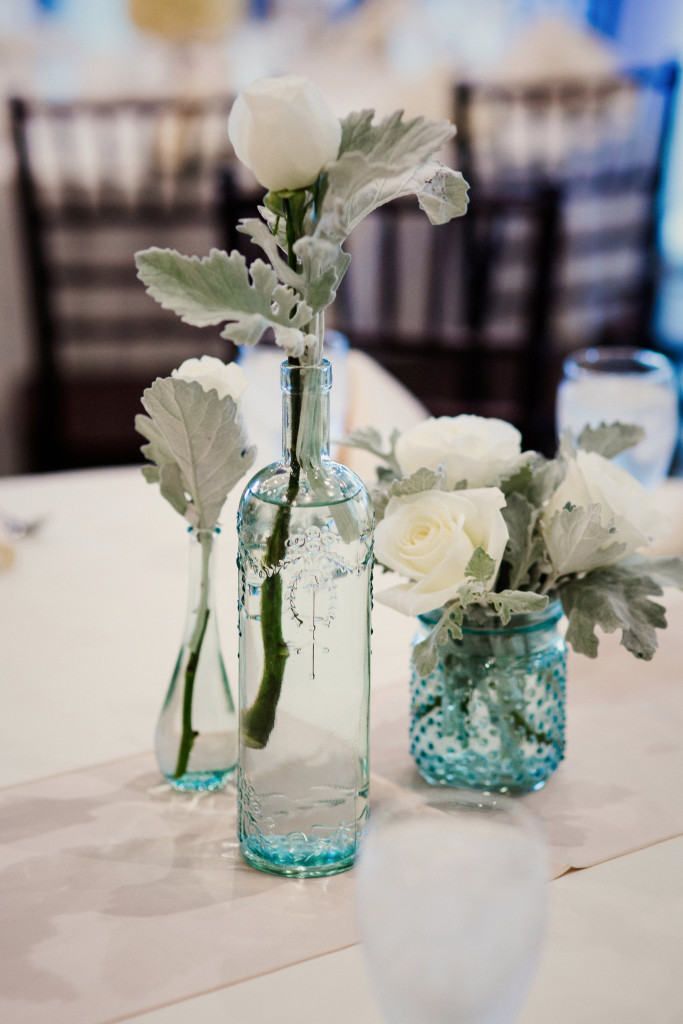 wedding details mint green vase